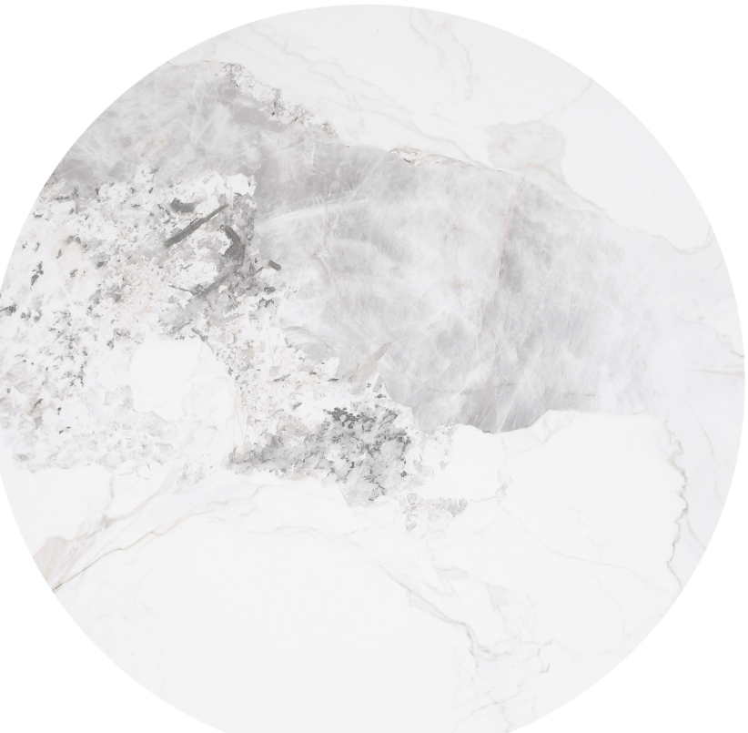 Rowena Round Sintered Stone Coffee Table White Faux Marble