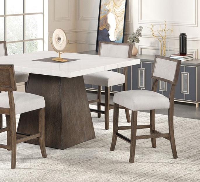 Grasten 5Piece Square Marble Top Dining Set