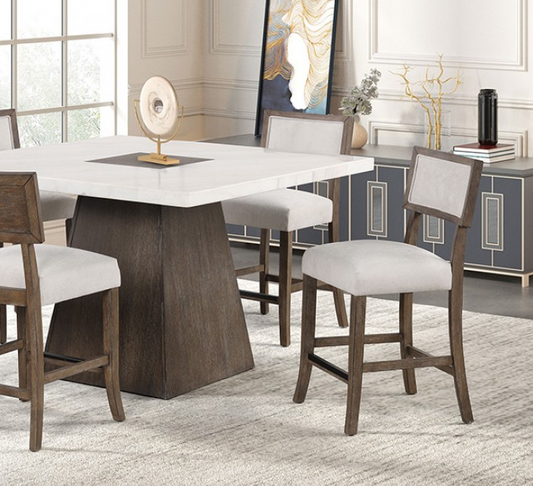 Grasten 5Piece Square Marble Top Dining Set