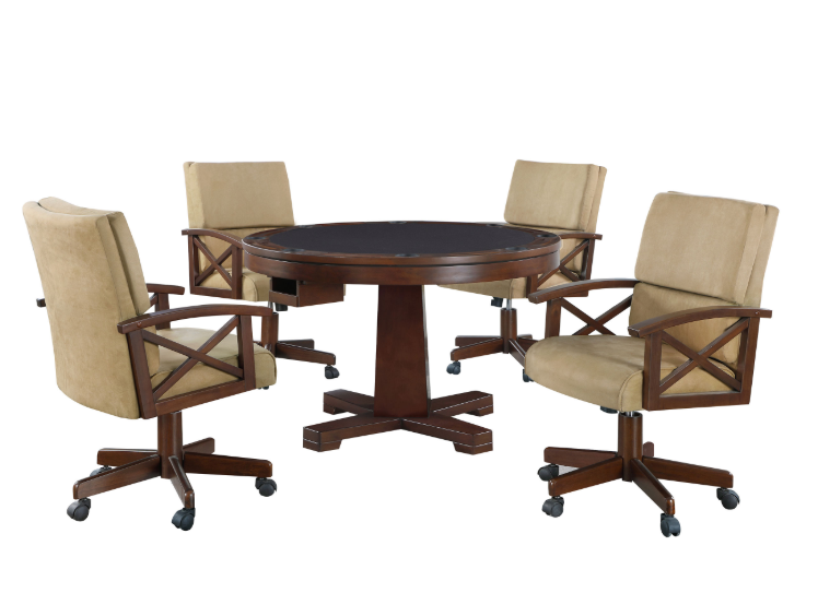 Marietta 5-piece 3-in-1 Dining and Game Table Set Tobacco
