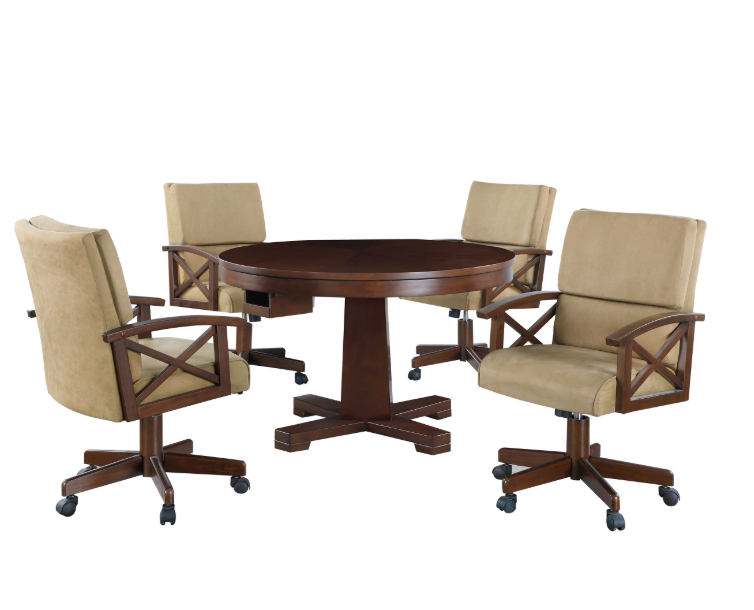Marietta 5-piece 3-in-1 Dining and Game Table Set Tobacco