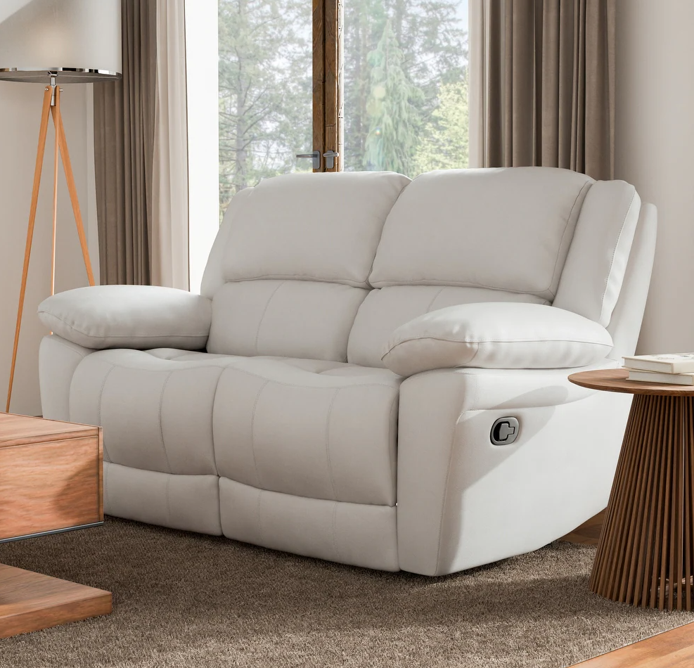 Glarus Transitional Leather Reclining Pillow Arm Sofa - 3 Colors