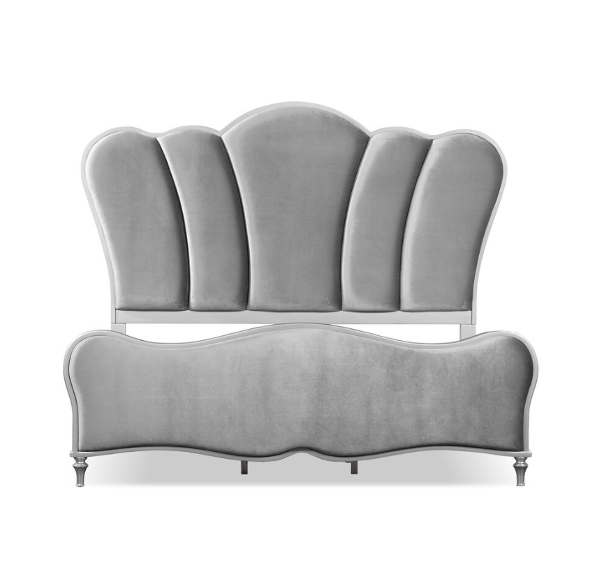 Melodi Parc Glam Bed w/ Turned Feet - Silver