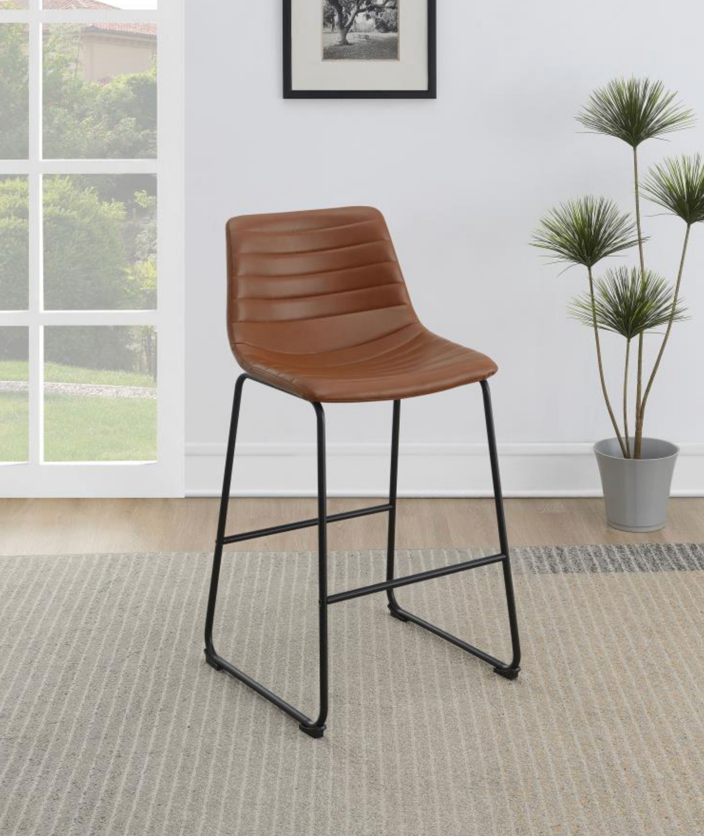 Zuni Upholstered Counter Height Chair Saddle (Set of 2)