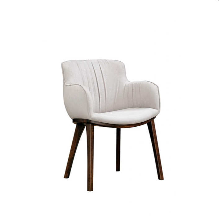 Hadsten II 5-Piece Mid-Century Dining Set – Walnut with Faux Leather Chairs