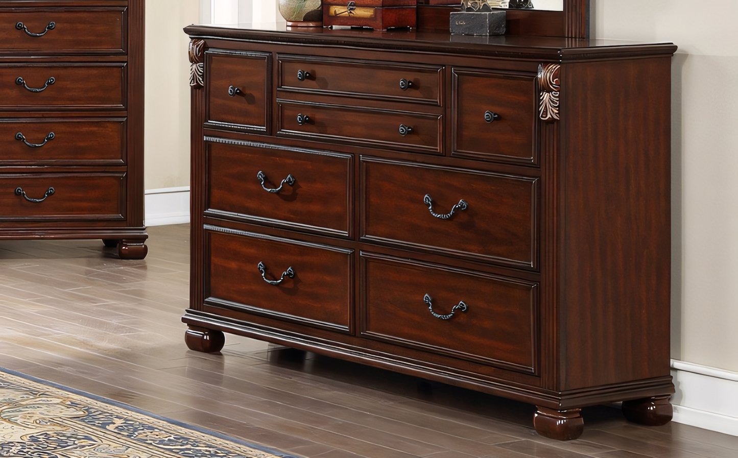 Midland Traditional 7-Drawer Dresser - Brown