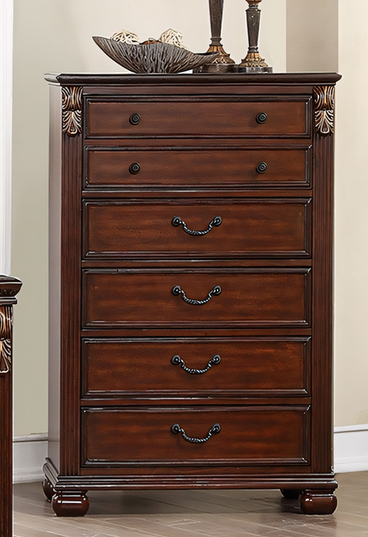 Midland Traditional 6-Drawer Chest - Brown