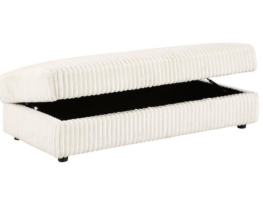 Emberson Upholstered Rectangular Storage Ottoman Ivory