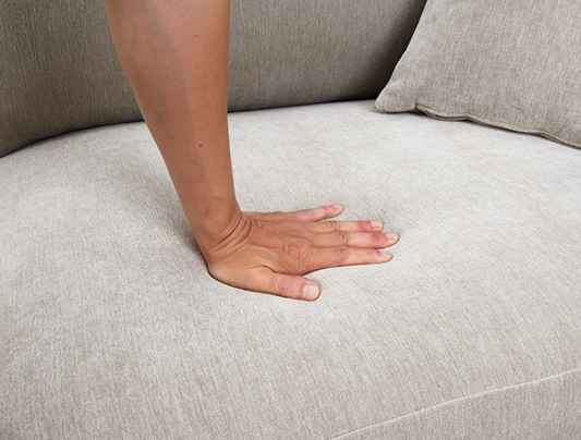 Watton Mid-Century Modern Light Gray Chenille Sectional Sofa with Walnut Wood Trim