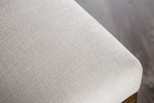 Losone Rustic Side Chairs with White Linen & Brown (Set of 2)