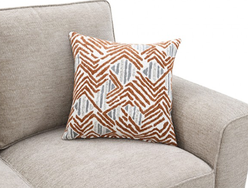 Enea Transitional Chenille Sofa & Loveseat Set with Pillows – Taupe