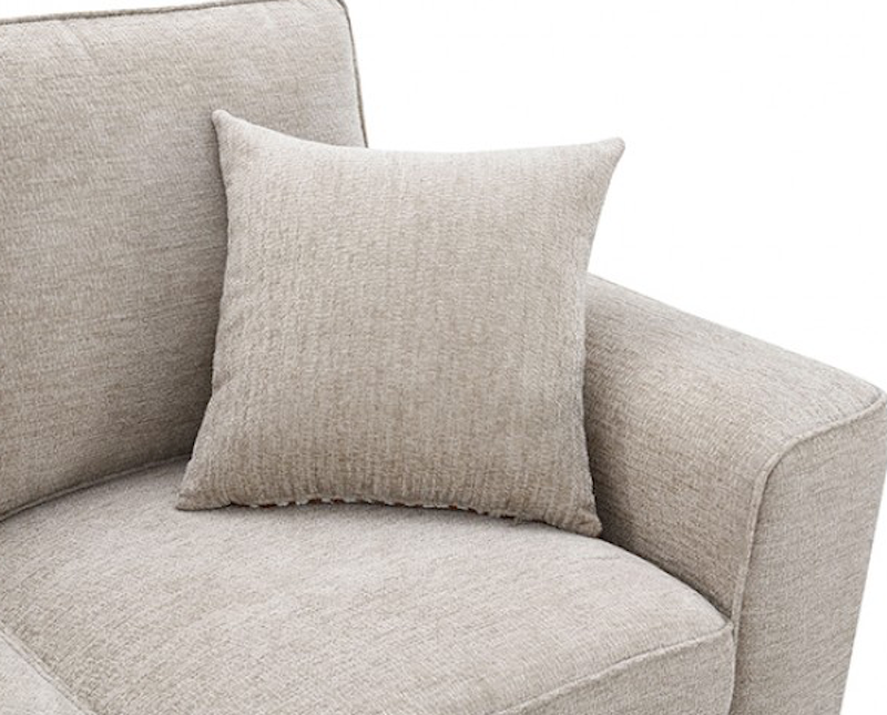Enea Transitional Chenille Sofa & Loveseat Set with Pillows – Taupe