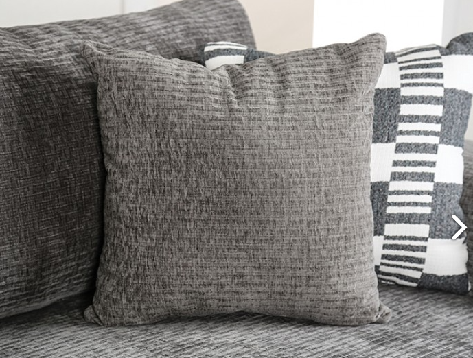 Artesia Charcoal Gray Fabric Sectional Sofa – Made in USA