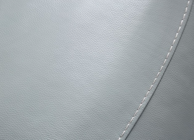 Phineas Transitional Power Reclining Sofa – Pale Blue Leather