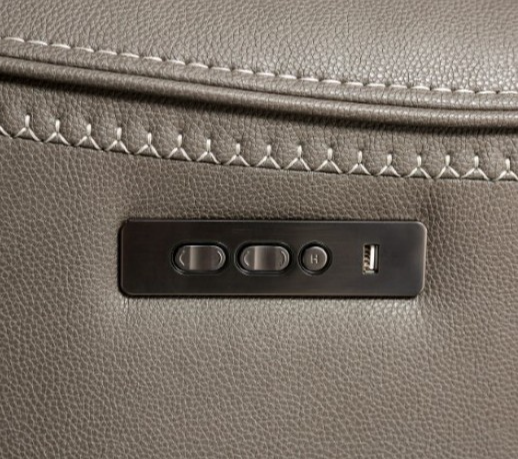 Artemia Transitional Power Reclining Sofa – Gray Leatherette