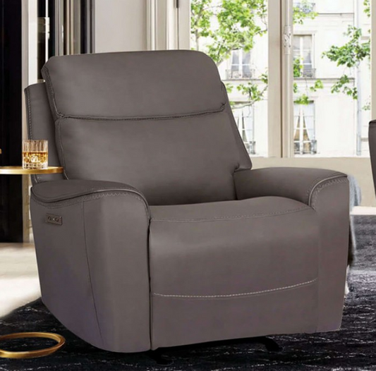 Artemia Transitional Power Recliner – Gray Leatherette