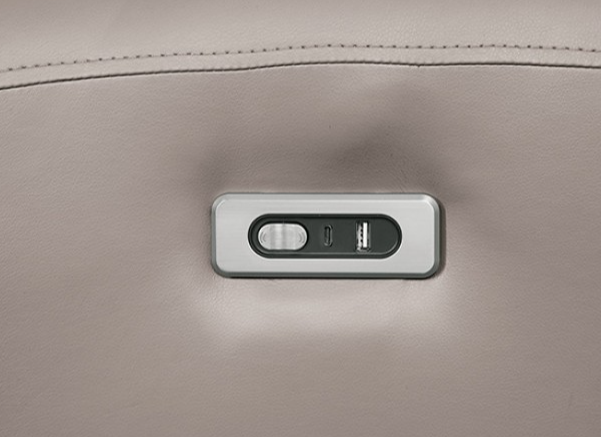 Schlieren Contemporary Power Reclining Sofa – Light Brown Leatherette