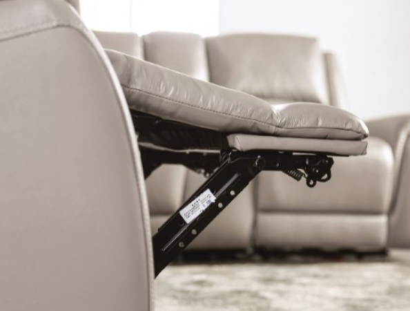 Gorgius Genuine Leather Power Sofa - Light Gray