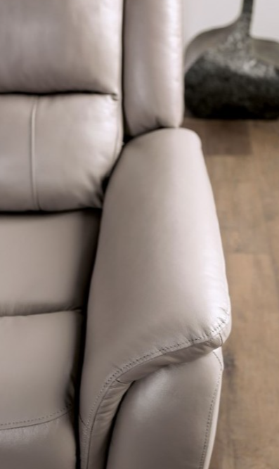 Gorgius Genuine Leather Power Sofa - Light Gray