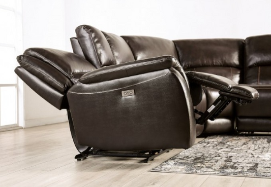 Gorgius Espresso Leather Power Recliner