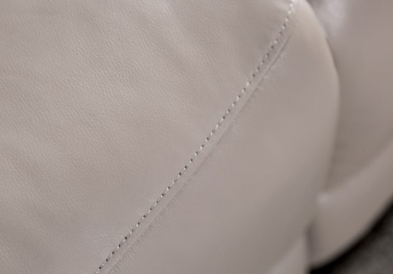 Gorgius Light Gray Leather Power Recliner