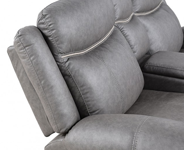 Agata 2-Piece Manual Reclining Living Room Set – Warm Gray Leatherette
