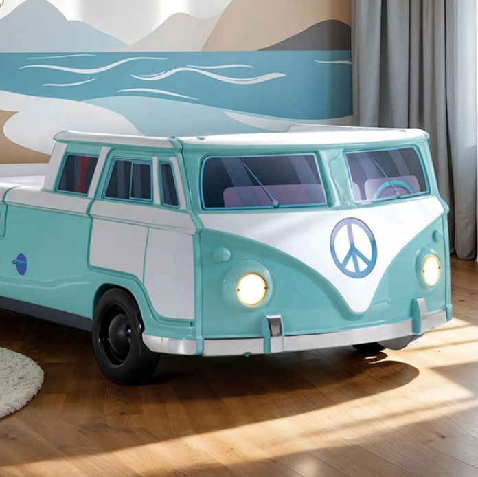 Axel Twin Size Peace Bus - Teal