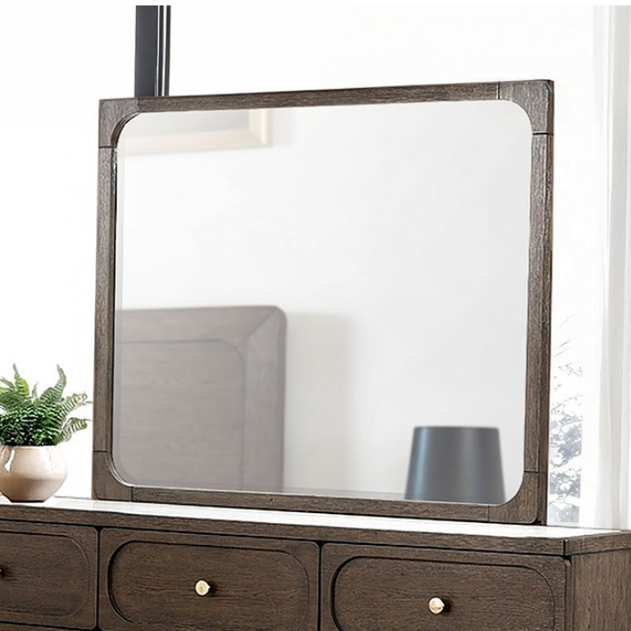 Vellara Transitional Dresser Mirror – Dark Walnut - Finally Home Furnishings LLC