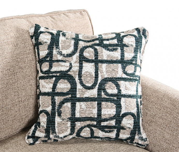 Viviani Transitional Beige Chenille 2-Piece Living Room Set