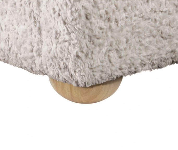 Orevis Contemporary White Faux Sheep Upholstered Living Room Set