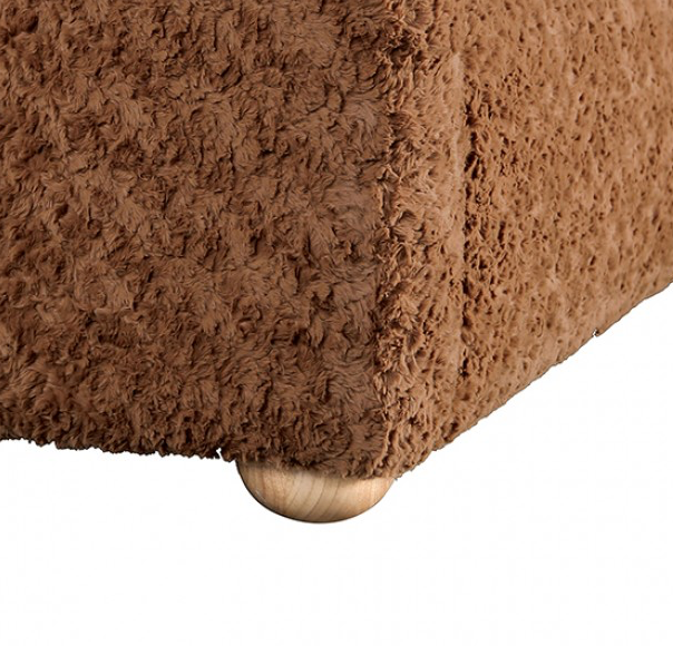 Orevis Contemporary Brown Faux Sheep Upholstered Sofa