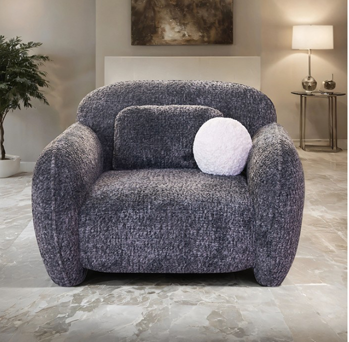 Previti Contemporary Accent Chair – Dark Gray