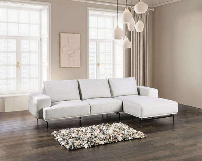 Baerum Contemporary Light Gray Wool Sectional