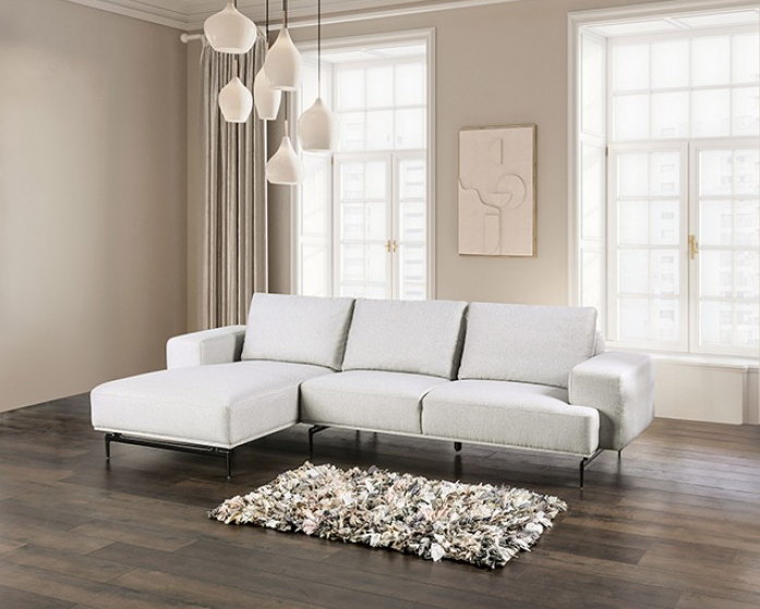 Baerum Contemporary Light Gray Wool Sectional