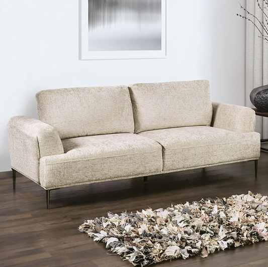 Gladbach Contemporary Chenille Flared Arm Sofa - Light Brown