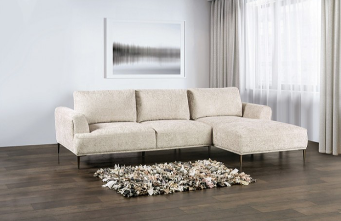 Gladbach L-Shaped Sectional in Light Brown Chenille