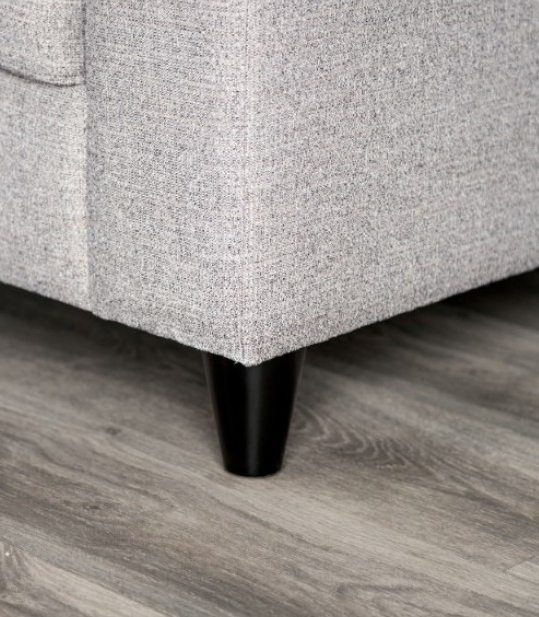 Harlow Transitional Light Gray Chenille Track Arm Sofa