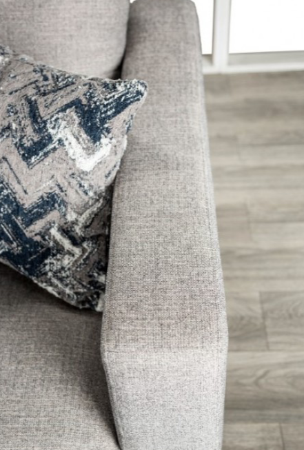 Harlow Transitional Light Gray Chenille Track Arm Sofa