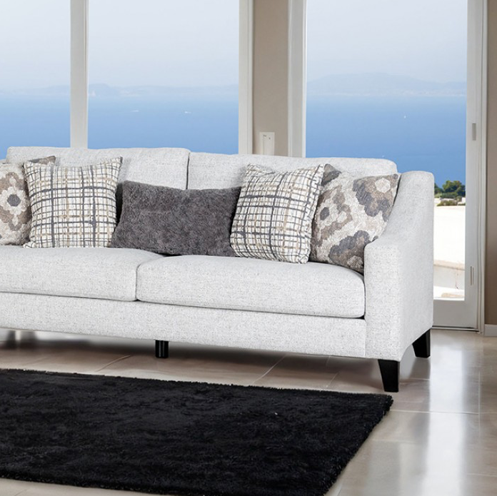 Turnham White linen Sloped Arm Sofa