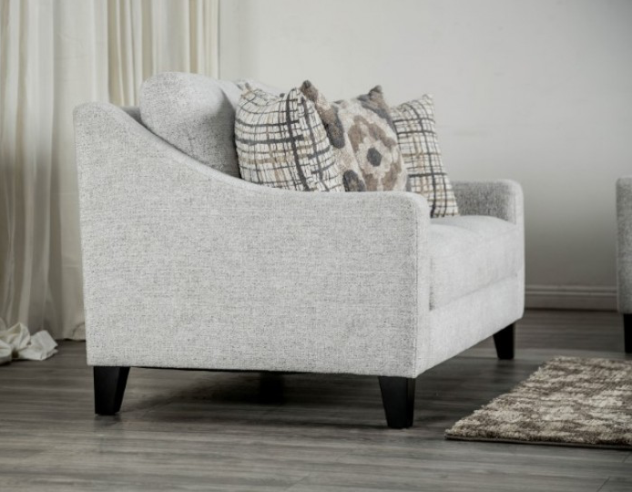 Turnham White linen Sloped Arm Sofa