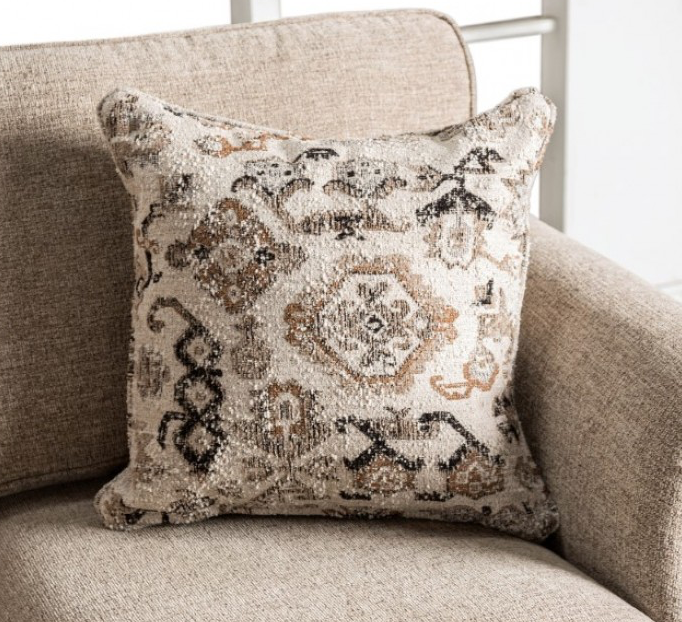 Buckhurst Transitional Taupe Chenille Upholstered Sofa