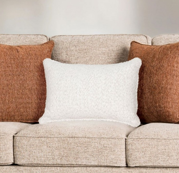 Buckhurst Transitional Taupe Chenille Upholstered Sofa