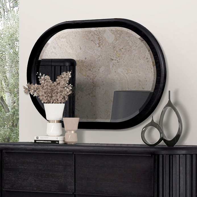 Hildesheim Modern Solid Wood Dresser Mirror - Black