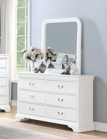 Poundex Contemporary Classic Design White Mirror - F4716