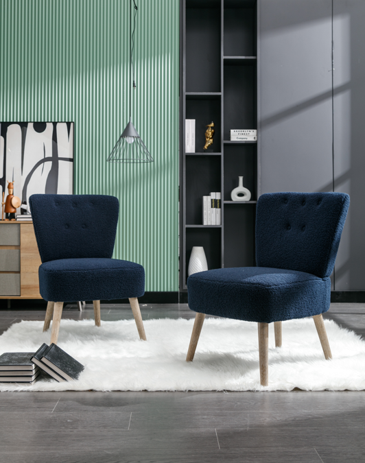 DG Collection Modern Teddy Fabric Accent Chair - Blue