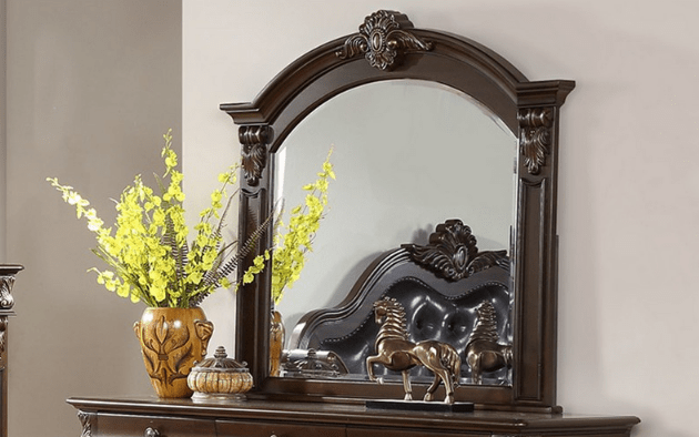 Poundex Classic and Elegant Antique Look Brown Mirror - F4987