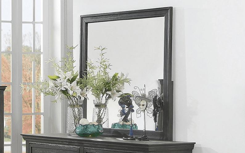 Poundex Contemporary Elegant Look Dresser Mirror in Charcoal - F5467