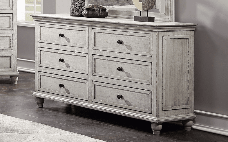 Poundex Contemporary Elegant Look 6 Drawer Dresser in Gray - F5473