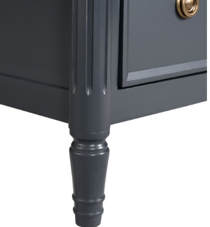 Altamira French Modern Nightstand with Antique Gold Hardware, Malta Blue