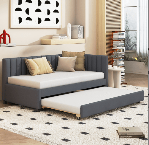 Lavinia Twin Linen Daybed with Trundle